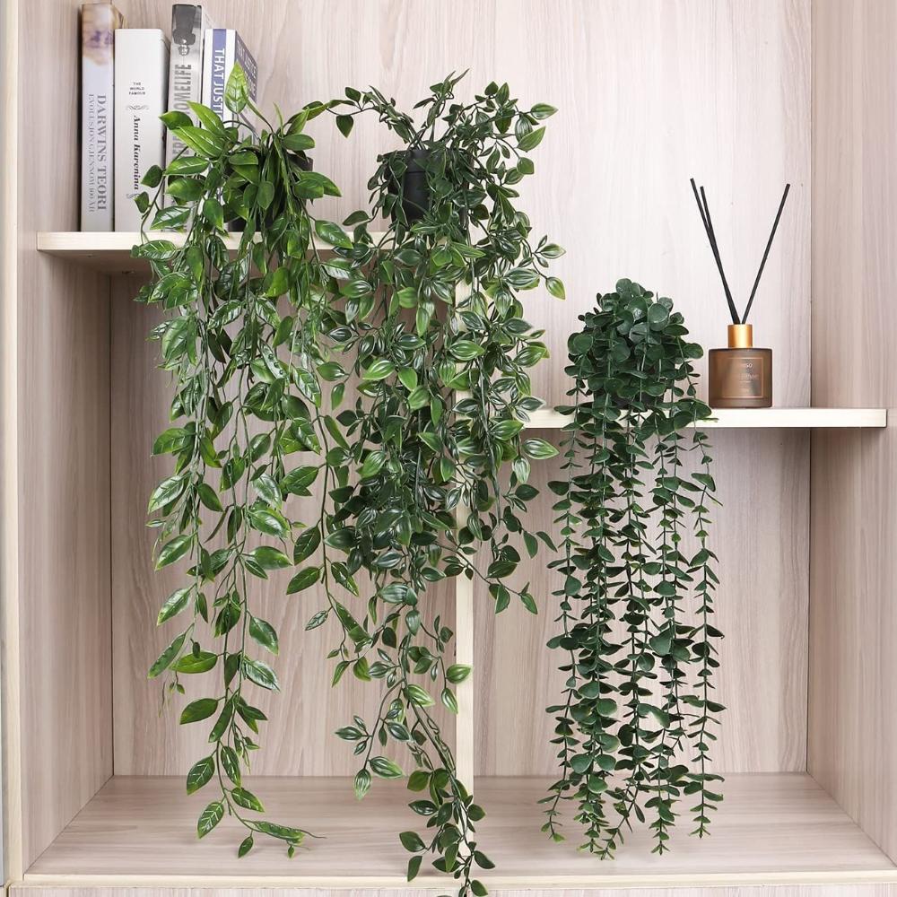 Pilea Peperomioides - Artificial Hanging Plants with Pot Fake