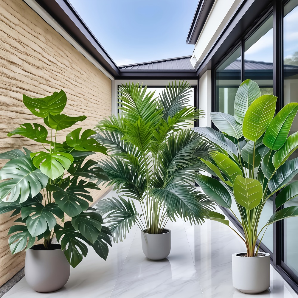 3pcs Large Artificial Areca Pa - Dracaena Marginata avis et prix