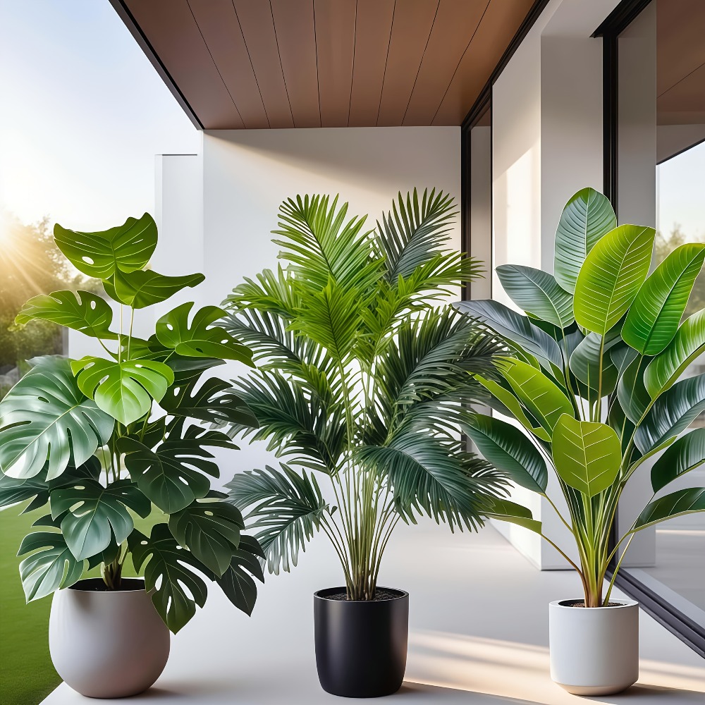3pcs Large Artificial Areca Pa - Dracaena Marginata avis et prix