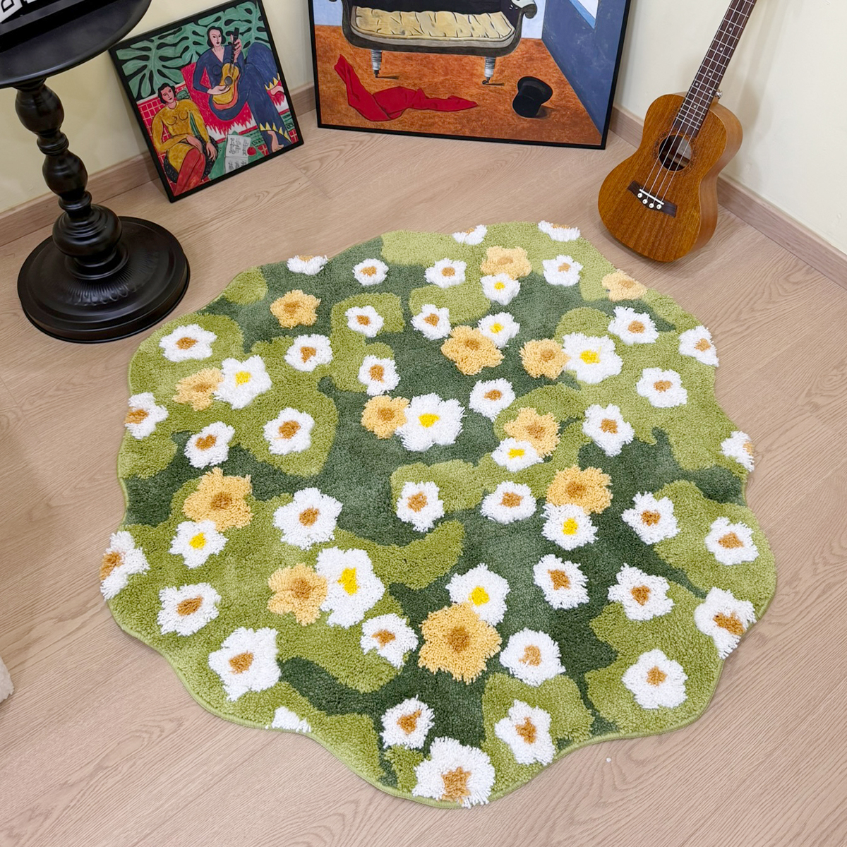 Green Meadow Daisy Tufted Rug, - Maranta Prayer Plant avis et prix