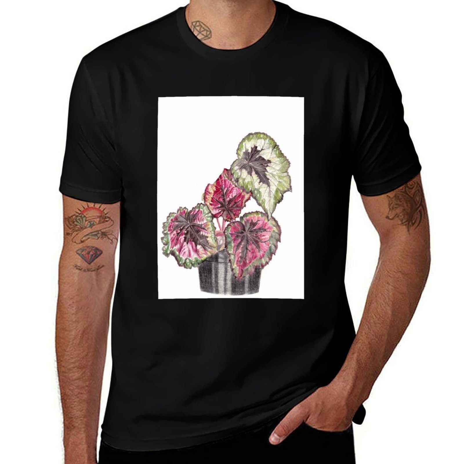 Begonia Rex T-Shirt Simple Gra - Begonia Rex avis et prix